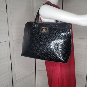 Christian Lacroix Black Patent Hand Bag